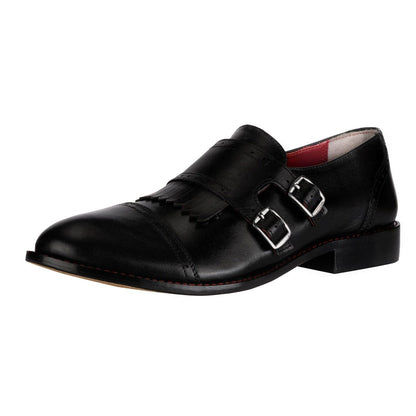 Auburn Leather Oxford Style Monk Straps Shoes by Libertyzeno – Don't Panic Shoes