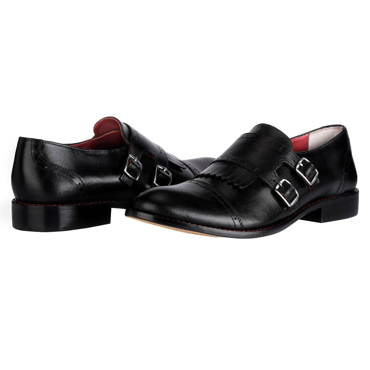 Auburn Leather Oxford Style Monk Straps Shoes by Libertyzeno – Don't Panic Shoes
