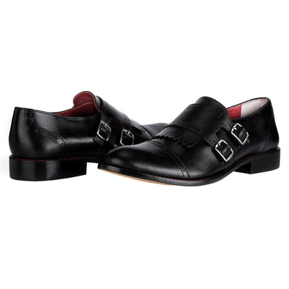 Auburn Leather Oxford Style Monk Straps Shoes by Libertyzeno – Don't Panic Shoes