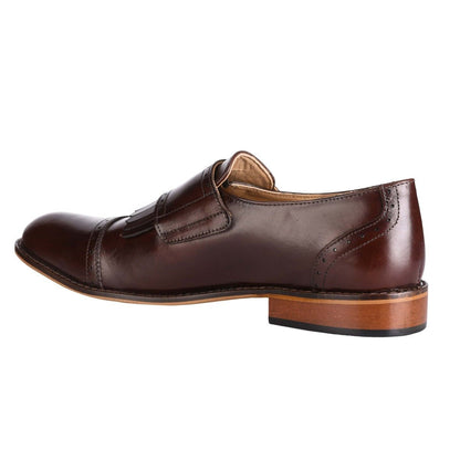 Auburn Leather Oxford Style Monk Straps Shoes by Libertyzeno – Don't Panic Shoes