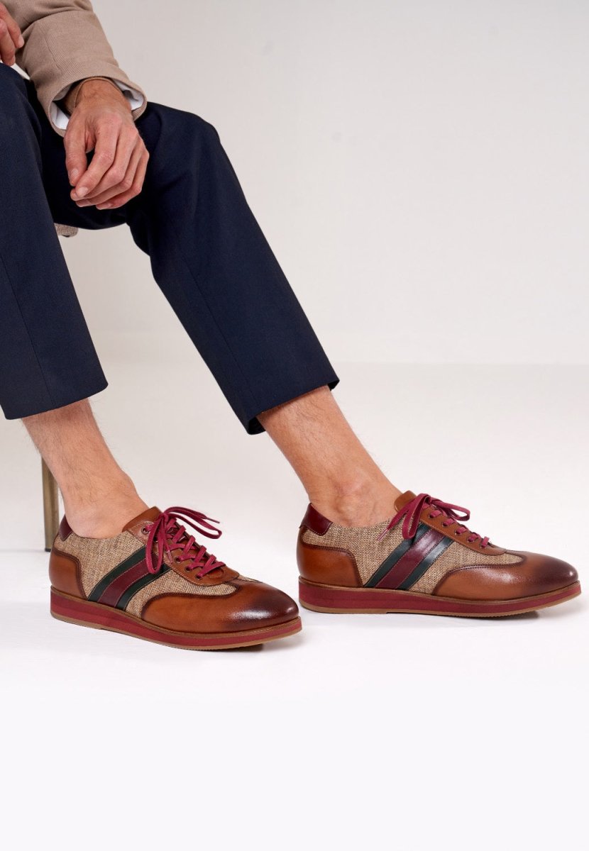 Austin Leather Sneaker Tan Handcrafted Dapper Shoe Classic MEN SHOES by Sepol Shoes – Don't Panic Shoes