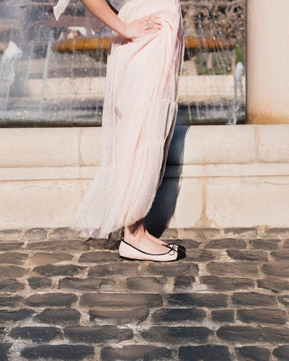 Avely Bow Cap Toe Ballet Flat Women’S Calf Leather Ballet Flats by Mar Soreli – Don't Panic Shoes