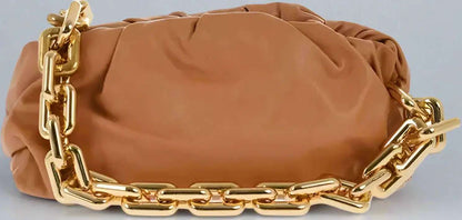 Bottega Veneta brown Leather THE CHAIN POUCH Bag with Magnetic Closure