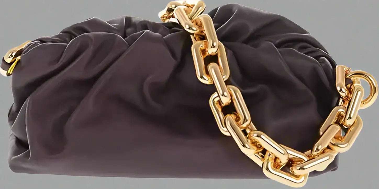 Bottega Veneta burgundy Leather THE CHAIN POUCH Bag with Magnetic Closure