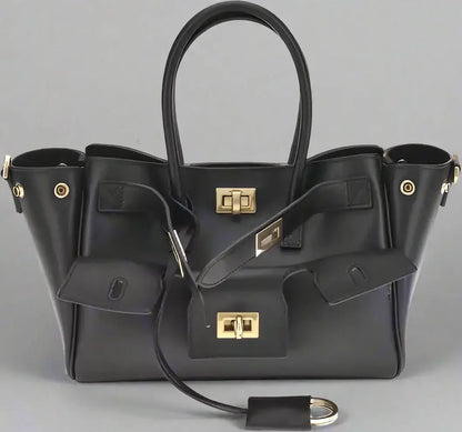 BALENCIAGA black leather Bel Air mini Handbag