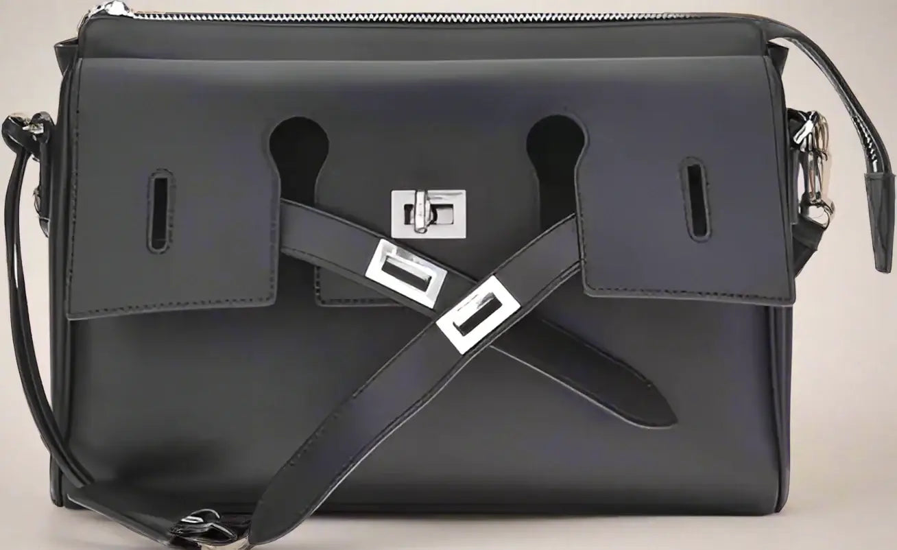 BALENCIAGA black leather Bel Air small Shoulder Bag