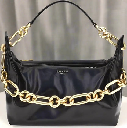 Balmain Women's Black Leather Sync Shoulder Bag