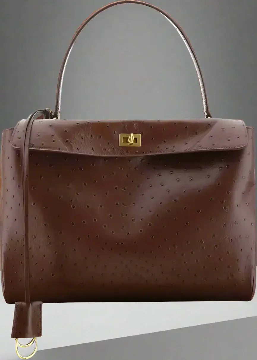 Balenciaga Rodeo Medium Shoulder Bag with Ostrich-effect leather