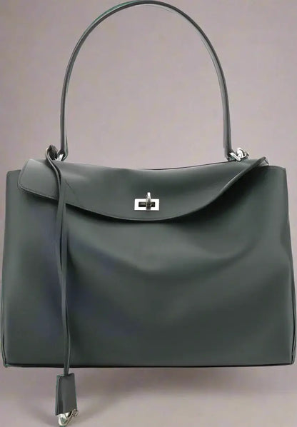 BALENCIAGA green leather Rodeo Shoulder Bag