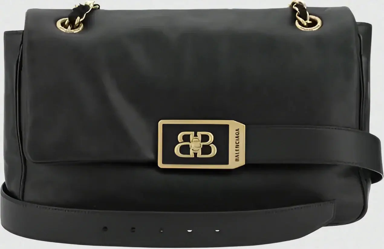 Balenciaga Modu Flap Shoulder Bag Black