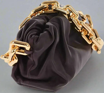 Bottega Veneta burgundy Leather THE CHAIN POUCH Bag with Magnetic Closure