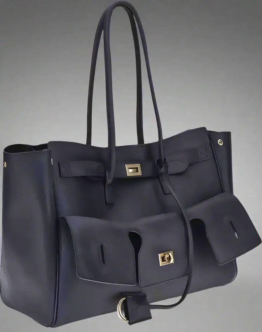 Balenciaga Bel Air Womens Leather Navy Shoulder Bag