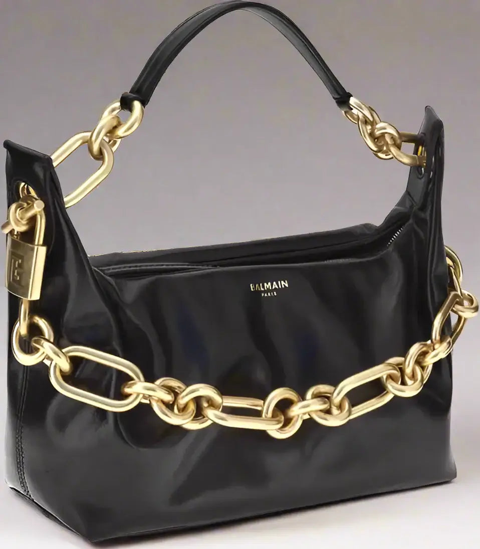 Balmain Women's Black Leather Sync Shoulder Bag