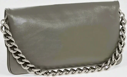 Balenciaga Soft Flap Shoulder Bag Leather Military Green P685115