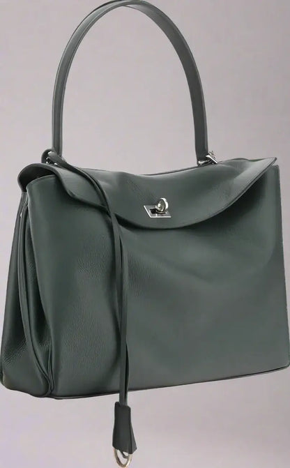 BALENCIAGA green leather Rodeo Shoulder Bag