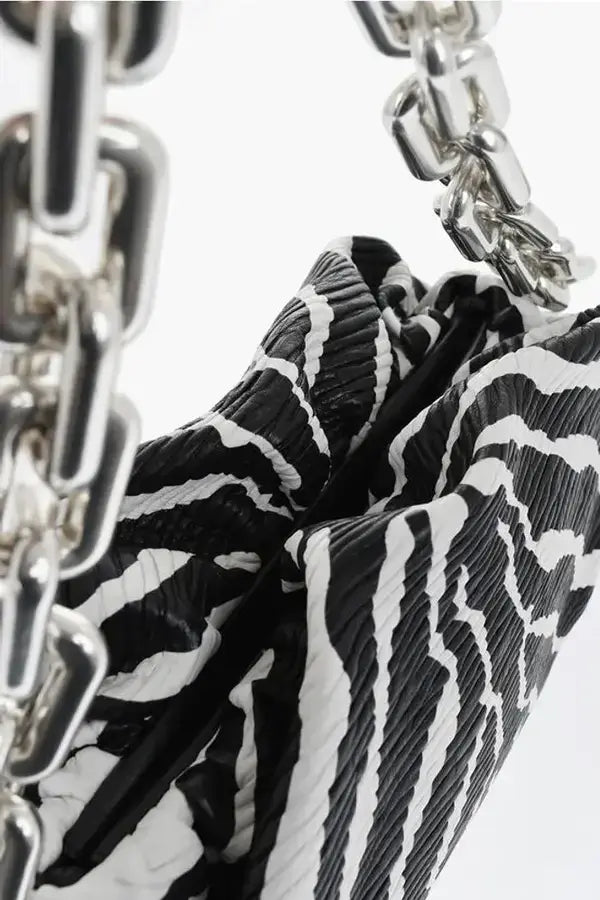 Bottega Veneta The Chain Zebra Italian Leather Handbag