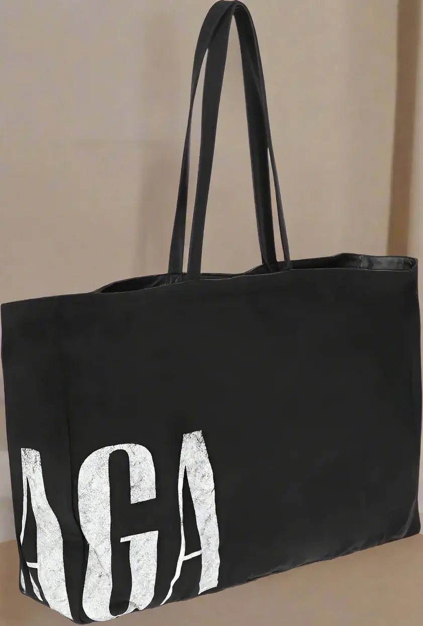 BALENCIAGA two-handle black Logoed Tote Bag
