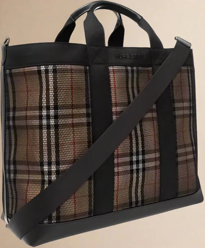 Burberry men's black and brown Ormond Shopper Bag
