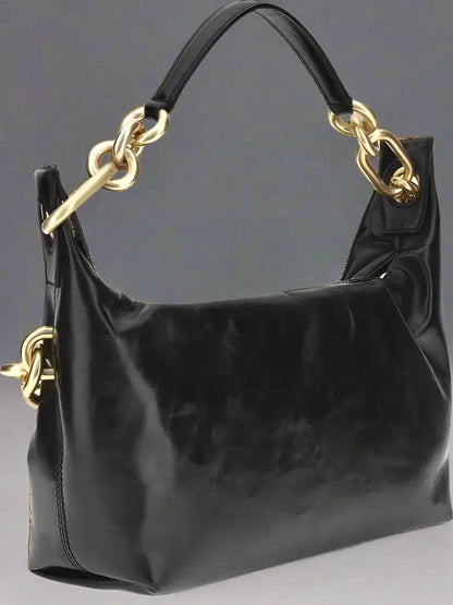 Balmain Women's Black Leather Sync Shoulder Bag