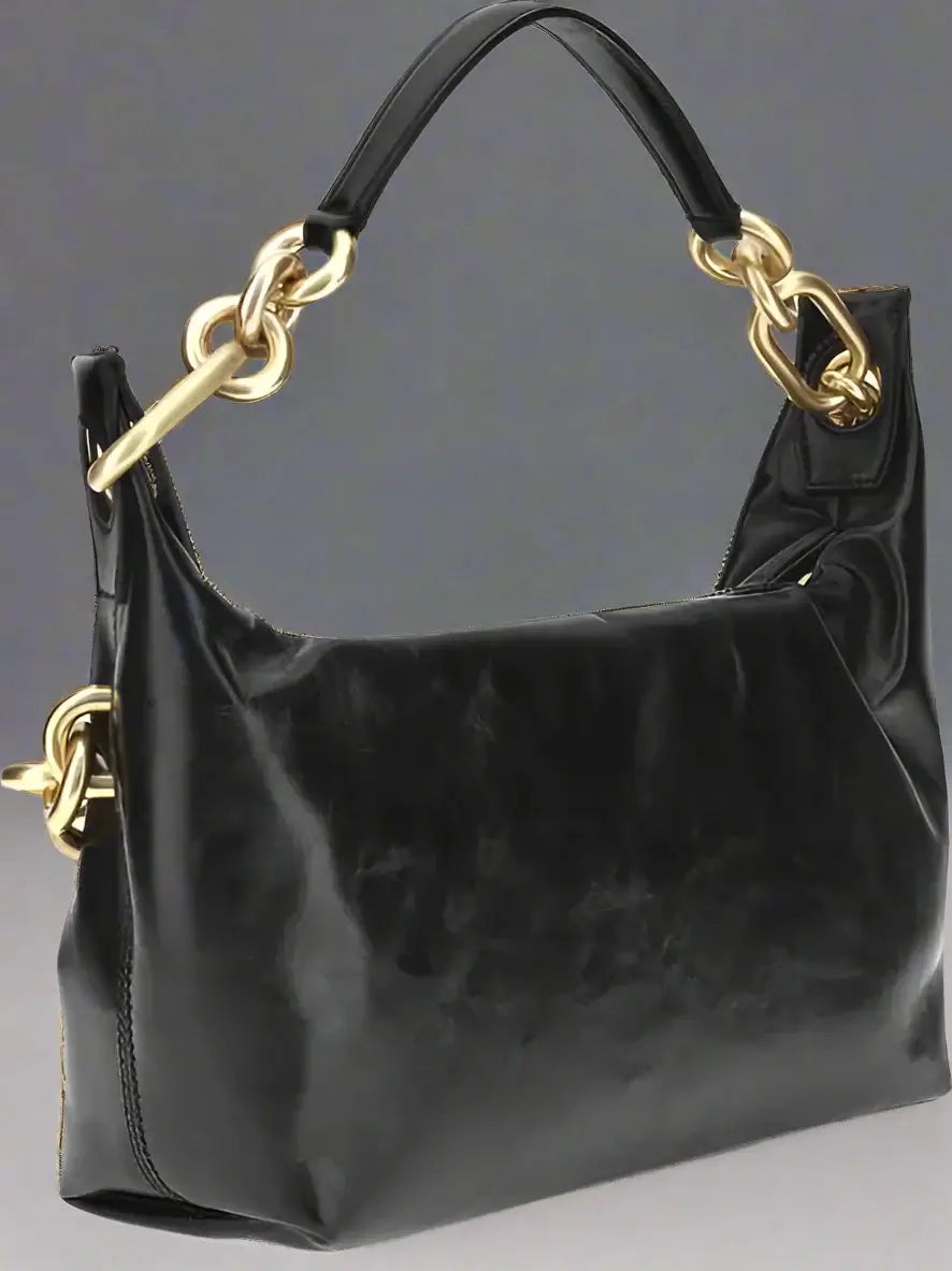 Balmain Women's Black Leather Sync Shoulder Bag