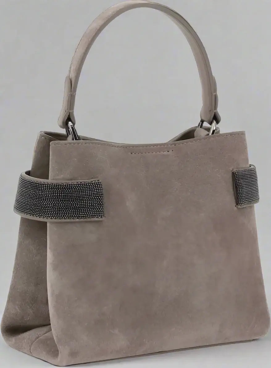Brunello Cucinelli women's gray Leather Handbag