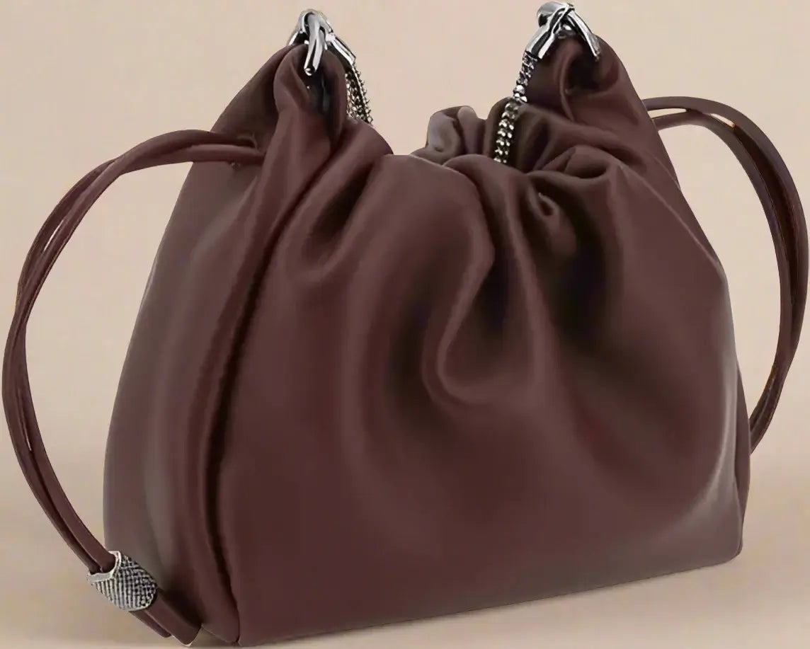 Brunello Cucinelli Chocolate Bucket Mellow mini Shoulder Bag