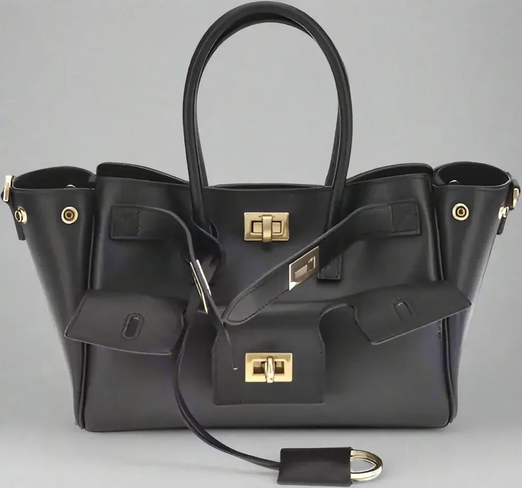 BALENCIAGA black leather Bel Air mini Handbag