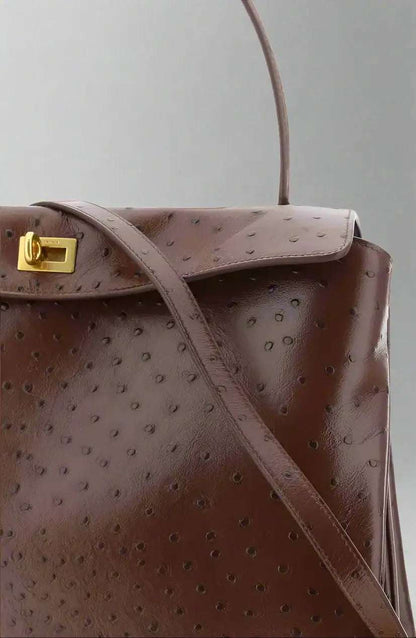 Balenciaga Rodeo Medium Shoulder Bag with Ostrich-effect leather