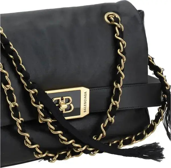 Balenciaga Modu Flap Shoulder Bag Black