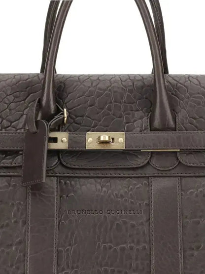 Brunello Cucinelli  men's brown leather Country Travel Bag