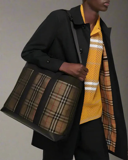 Burberry men's black and brown Ormond Shopper Bag