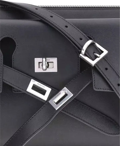 BALENCIAGA black leather Bel Air small Shoulder Bag