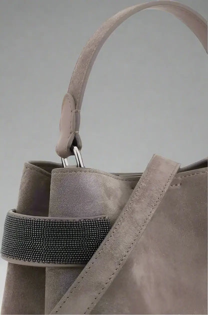 Brunello Cucinelli women's gray Leather Handbag