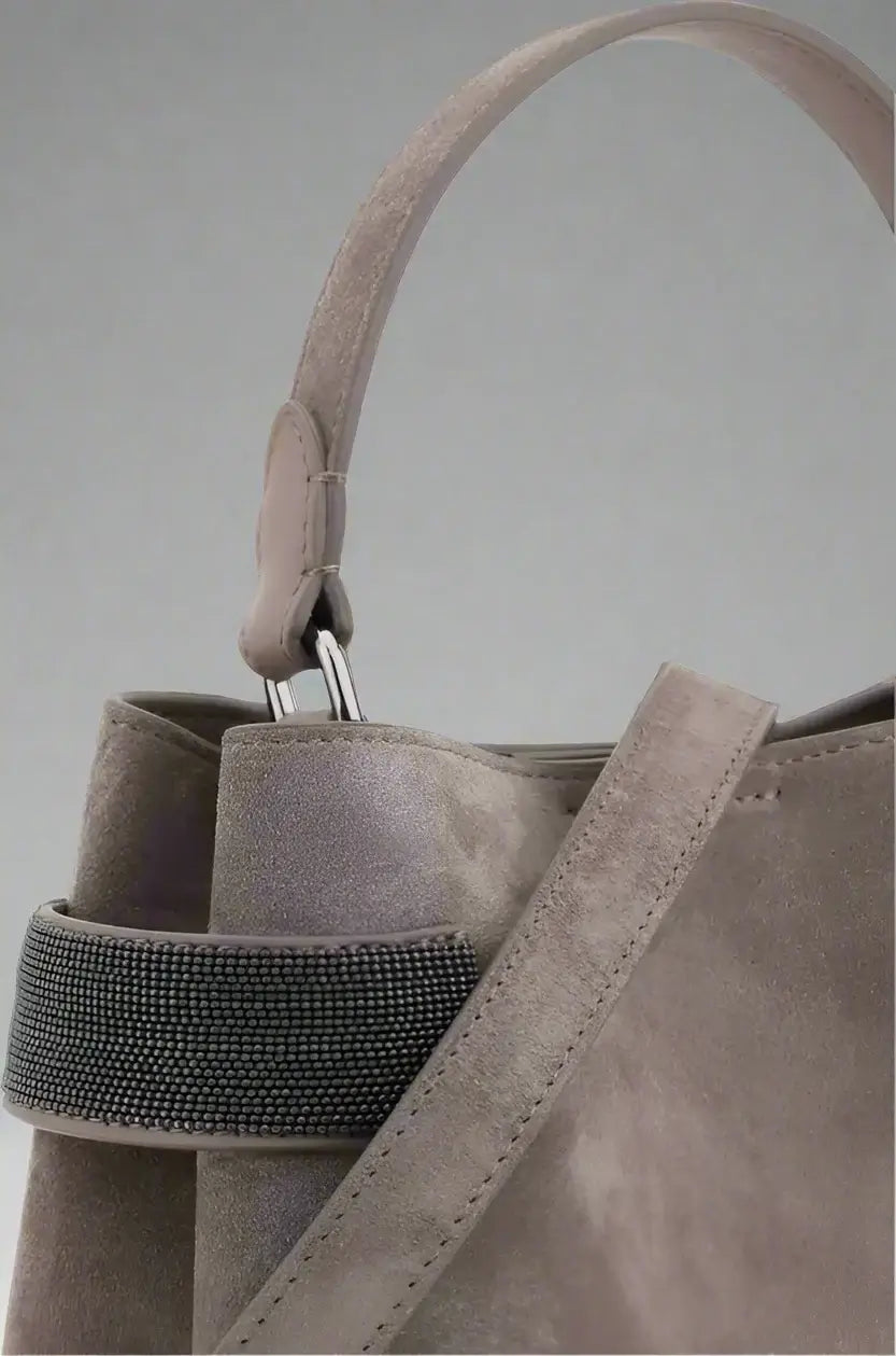 Brunello Cucinelli women's gray Leather Handbag