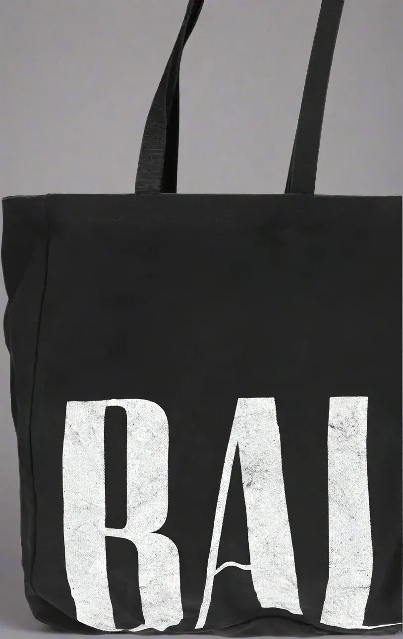 BALENCIAGA two-handle black Logoed Tote Bag