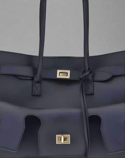 Balenciaga Bel Air Womens Leather Navy Shoulder Bag