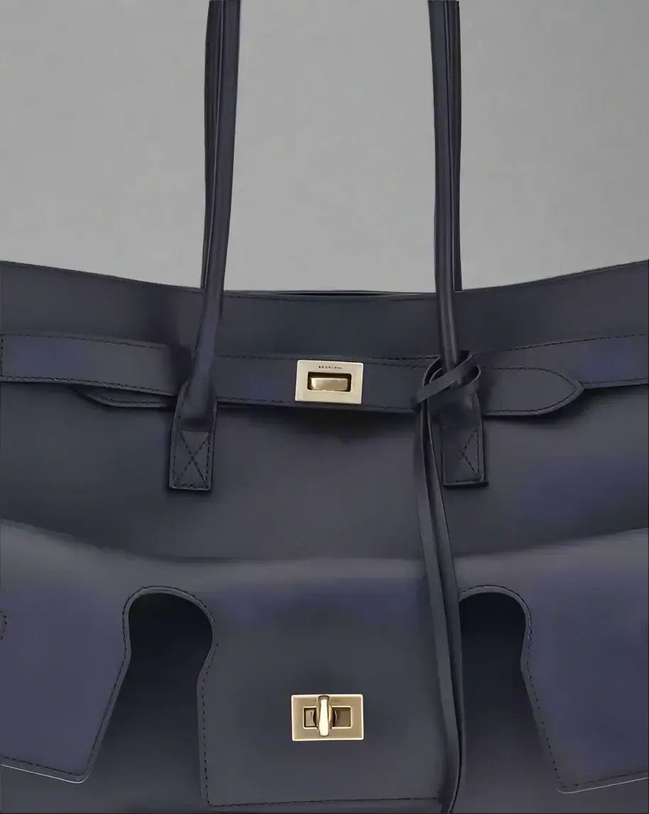 Balenciaga Bel Air Womens Leather Navy Shoulder Bag