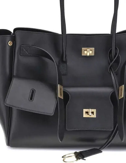 BALENCIAGA black or grey leather Bel Air medium Shoulder Bag