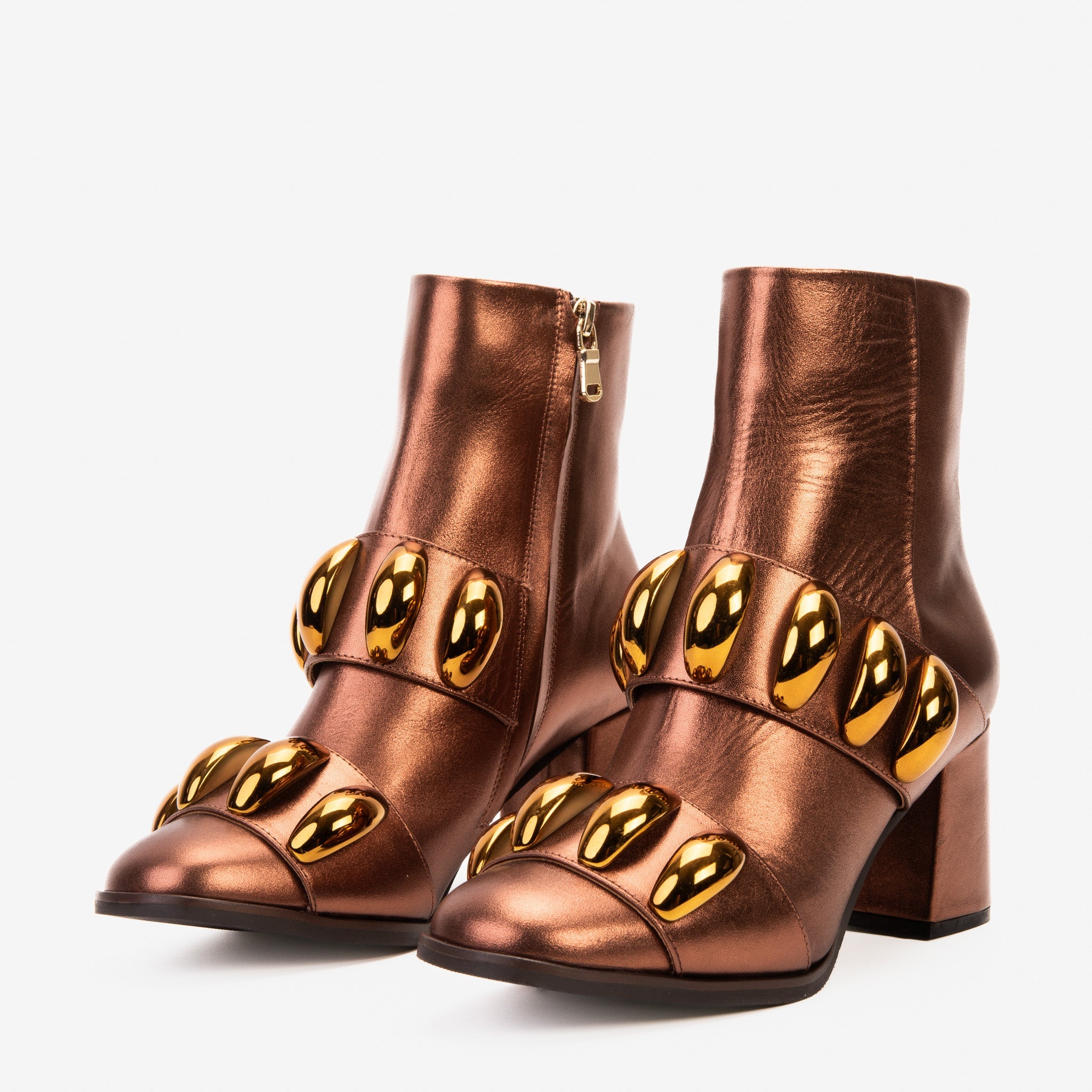 Vinci Leather Shoes The Eclipse Rose Gold Leather Women Boot