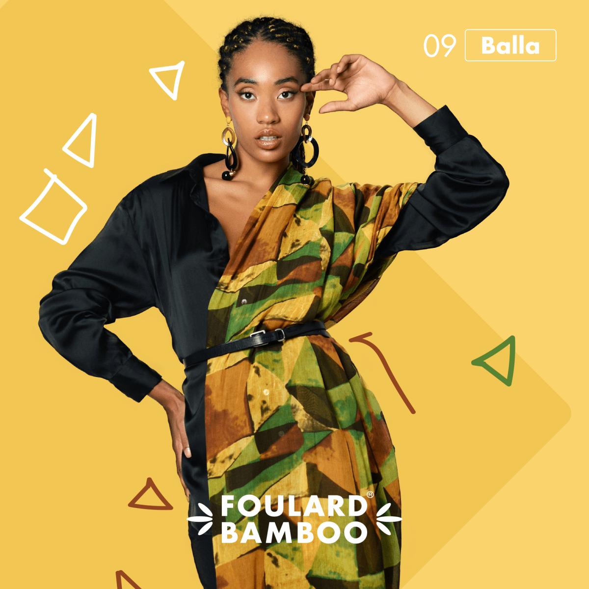 Balla Ocra 39 Bamboo Fiber Yellow Italian Craft Pattern Bamboo Scarves by Mar Soreli – Don't Panic Shoes