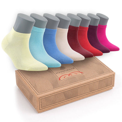 Bambooven Women’s Bamboo Ankle Socks 8-Pack - 598