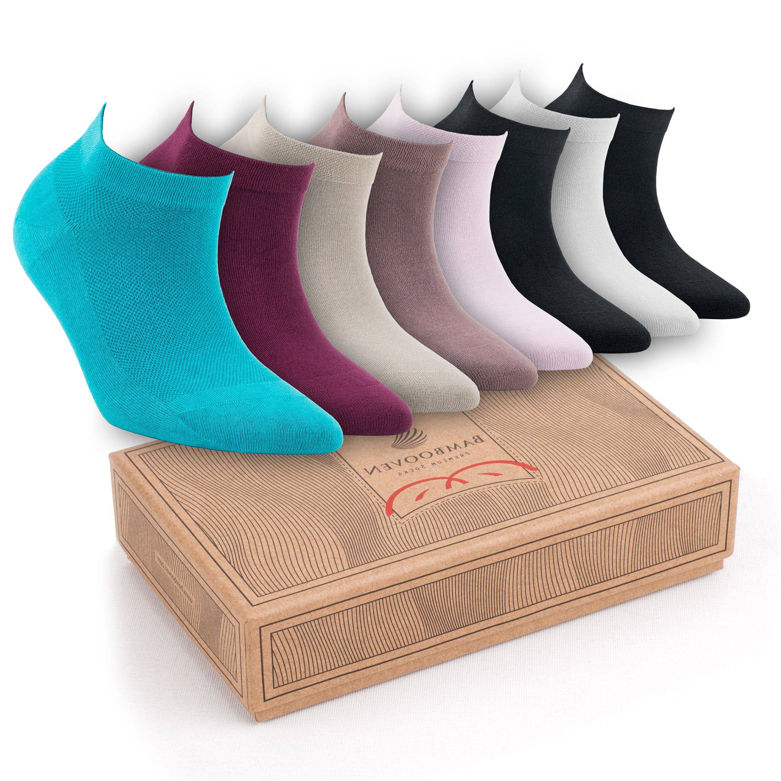 Bambooven Women’s Bamboo Ankle Socks 8-Pack - 550
