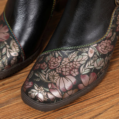 Baylor Retro Handmade Floral Ankle Boots ankle boots by Colorstepshoes – Don't Panic Shoes