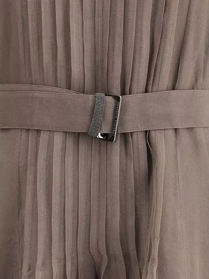 Brunello Cucinelli belted Silk Long Dress