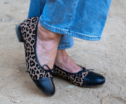 Beatrice Suede Ballerina Women’S Leopard Suede With Leather Flats by Beautiisoles – Don't Panic Shoes