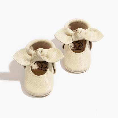 Birch Knotted Bow Baby Shoe Knotted Bow Mocc by Freshly Picked – Don't Panic Shoes
