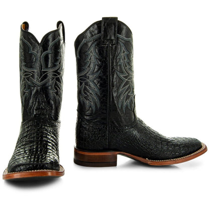 Black Caiman Belly Print Men's Cowboy Boots H4001 Cowboy Boots by Soto Boots – Don't Panic Shoes