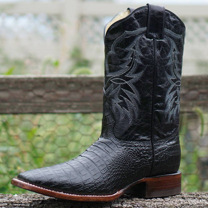 Black Caiman Belly Print Men's Cowboy Boots H4001 Cowboy Boots by Soto Boots – Don't Panic Shoes