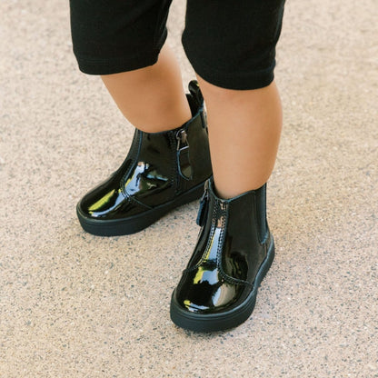 Black Patent Chelsea Boot Ii Sneaker Kids - Chelsea Boot Sneaker by Freshly Picked – Don't Panic Shoes