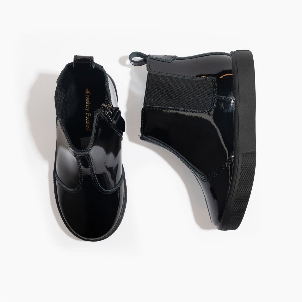 Black Patent Chelsea Boot Ii Sneaker Kids - Chelsea Boot Sneaker by Freshly Picked – Don't Panic Shoes